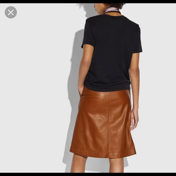 Coach Leather Skirt with Turnlocks